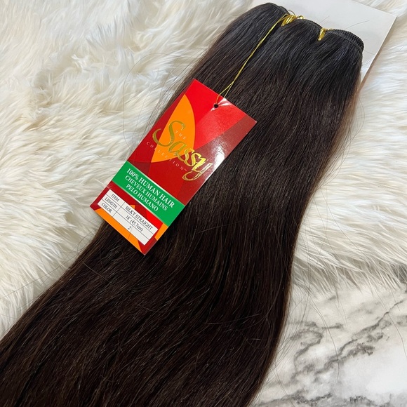#2 Dark Brown  100% Human hair  Extensions 18 Inch Long - Picture 2 of 8